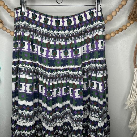 Vintage Ozark Mountain Western Pattern Maxi Skirt - Picture 1 of 6
